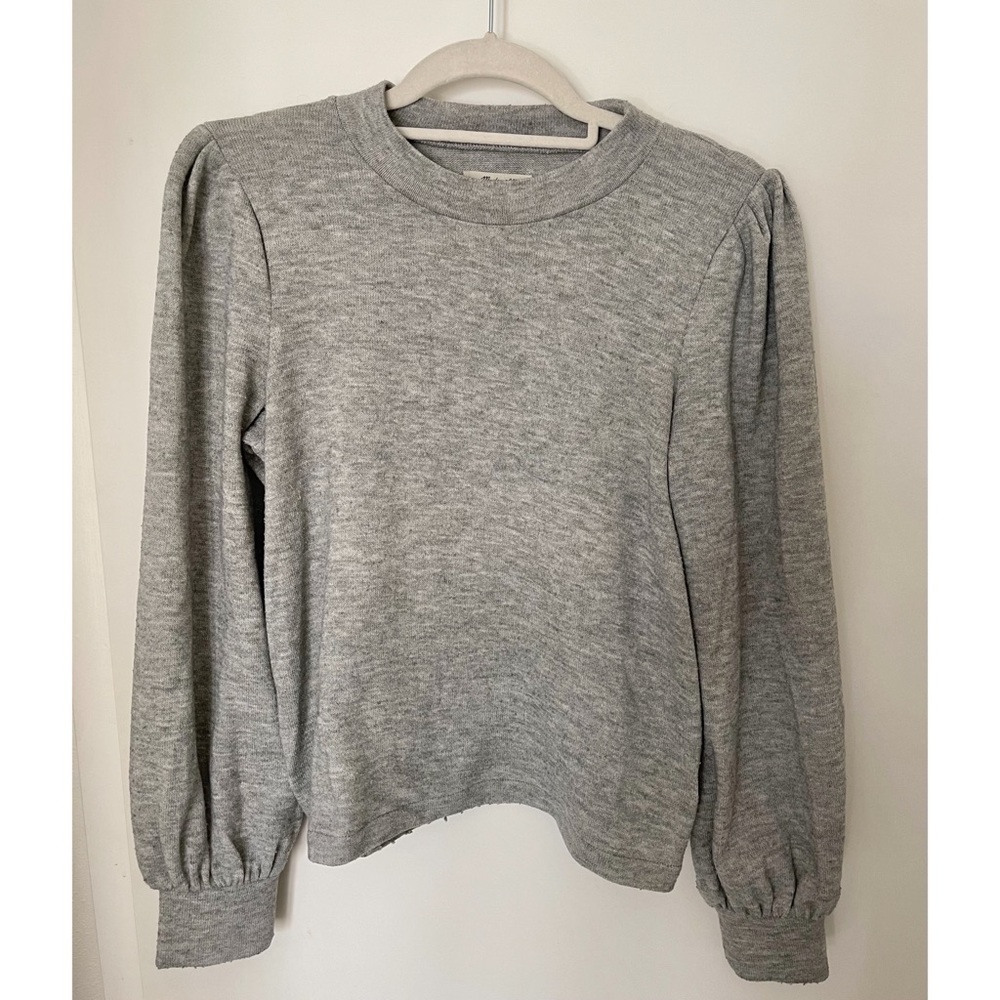 Madewell Heather Grey Long Sleeve Knit Top